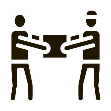 Transfer and Issue of Parcel Icon Vector Glyph Illustration Stock Illustration
