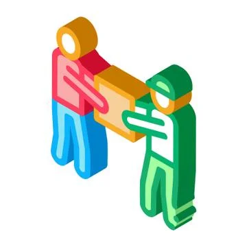 Transfer and Issue of Parcel isometric icon vector illustration イラスト素材