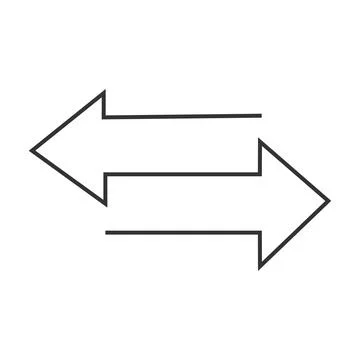 Transfer arrow icon. Reverse symbol. Double oposite directed .pointer vector. Stock Illustration