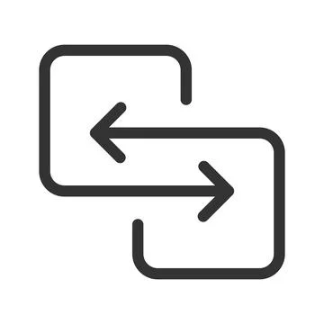 Transfer arrow icon. Reverse symbol. Double oposite directed Stock Illustration
