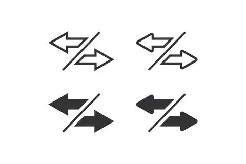 Transfer arrow icon set. Two opposite arrows illustration symbol. Sign exch.. Stock Illustration