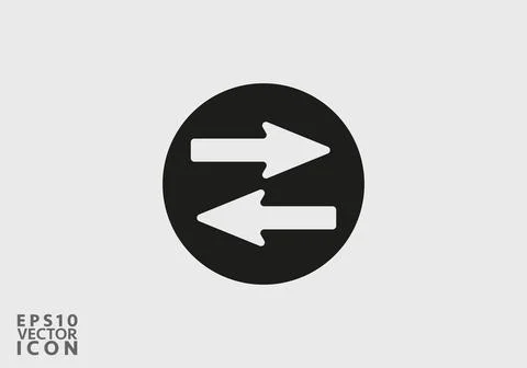 Transfer arrow icon. Vector illustration, flat design. Vector transfer symbol Stock Illustration