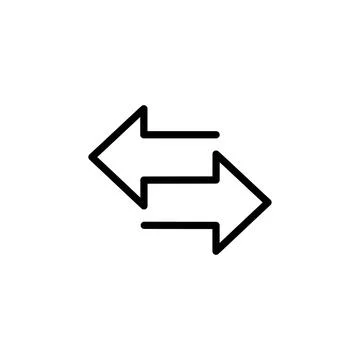 Transfer arrows icon, left and right arrows symbol Stock Illustration