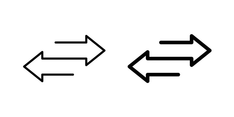 Transfer arrows icon vector concepts, line and silhouette style Stock Illustration
