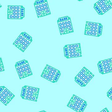 Transfer bank building vector seamless pattern Stock Illustration