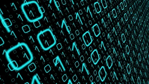 Transfer big data binary code, black background Stock Footage 93591156