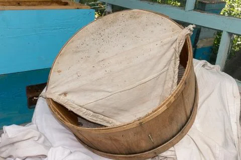 Transfer box for a bee swarm Stock Photos