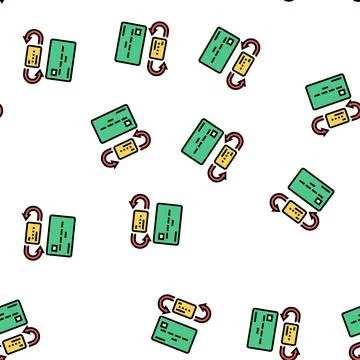 Transfer card vector seamless pattern Stock Illustration