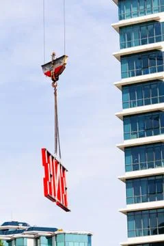Transfer cargo crane Stock Photos