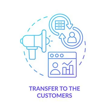 Transfer to customers blue gradient concept icon Illustrazione stock