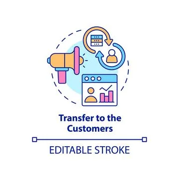 Transfer to customers concept icon Stock Illustration