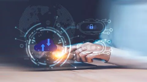 Transfer data ,exchange data files ,with Internet cloud technology ,Documen.. Stock Photos