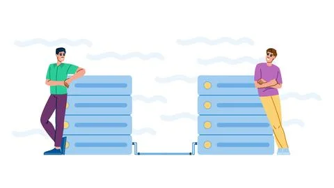 Transfer data migration vector Illustrazione stock
