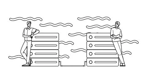 Transfer data migration vector Illustrazione stock