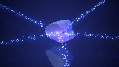 Transfer databases to the cloud using the cloud computing technology Stock Illustration