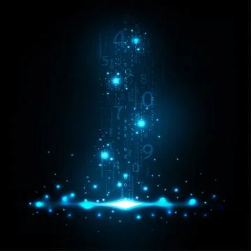 Transfer of digital information. Stock Illustration