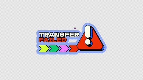 Transfer failed animated UI overlay in neo brutalism Stock Footage 332233135