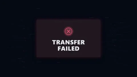 Transfer failed error message on digital screen Stock-Footage 347428801