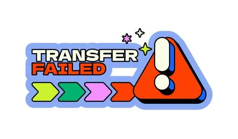 Transfer failed neo brutalism pop-up UI overlay Illustrazione stock