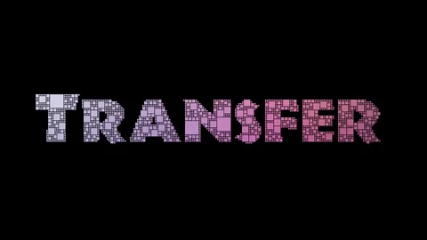 Transfer Fee Pixelated Text Changing Looping Boxes With Glitch Effect Stockbeeldmateriaal 113882198