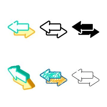 Transfer file color types icon vector 스톡 일러스트