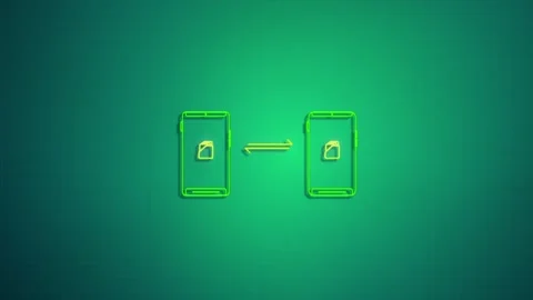 Transfer file icon animation with glowing line style, animated sharing data Stock Footage 303451050