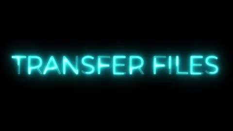 Transfer File Neon Text Animation Video stock 318339259