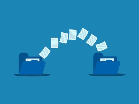 Transfer files, Backup on, Exchange files on folders, Send documents over t.. Stock Illustration