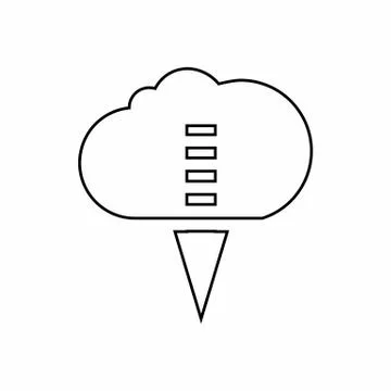 Transfer files from cloud icon, outline style 스톡 일러스트