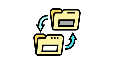 Transfer folder color icon animation Stock Footage 224985008