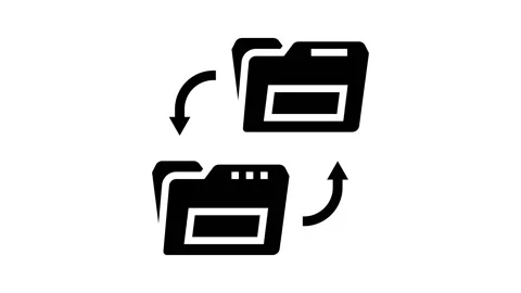 Transfer folder glyph icon animation Stock Footage 222805015