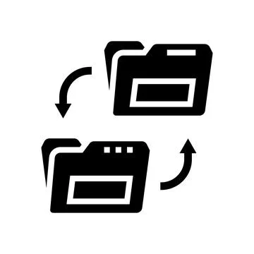 Transfer folder glyph icon vector illustration Illustrazione stock