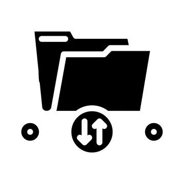 Transfer folder glyph icon vector illustration Stock Illustration