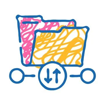 Transfer folder icon doodle illustration Stockillustratie