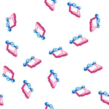 Transfer folder isometric icon seamless pattern 库存插图