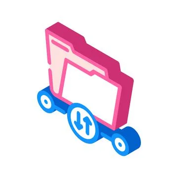 Transfer folder isometric icon vector illustration Stock Illustration