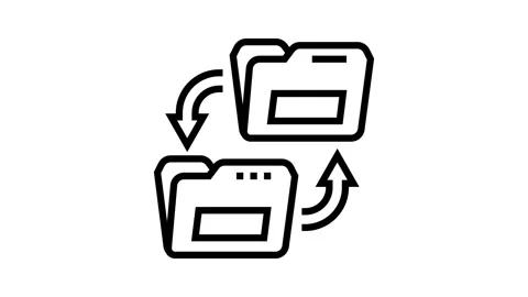 Transfer folder line icon animation Stock Footage 224327195