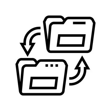 Transfer folder line icon vector illustration イラスト素材