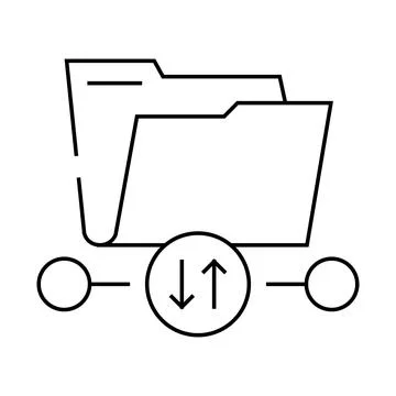Transfer folder line icon vector illustration Stock Illustration