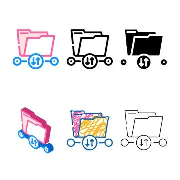 Transfer folder variety color icon vector Stock Illustration