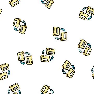 Transfer folder vector seamless pattern Illustrazione stock