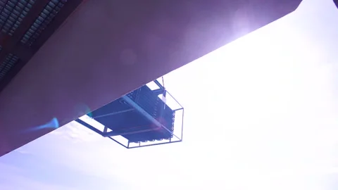 Transfer of goods from ship to ship Stock Footage 147424262