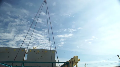 Transfer of goods from ship to ship Stock Footage 147425152