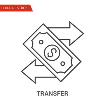 Transfer Icon. Thin Line Vector Illustration Stock Illustration