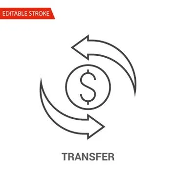Transfer Icon. Thin Line Vector Illustration Stock Illustration
