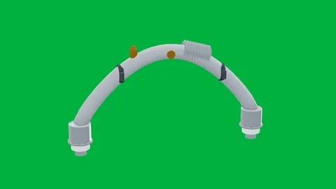 Transfer line cryo 3d loop green screen Vídeos de archivo 343073789