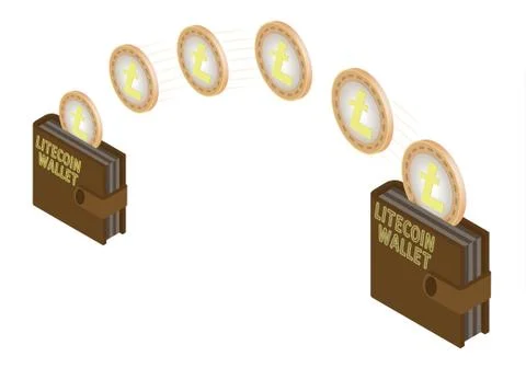 Transfer litecoins in a wallet Stock Illustration