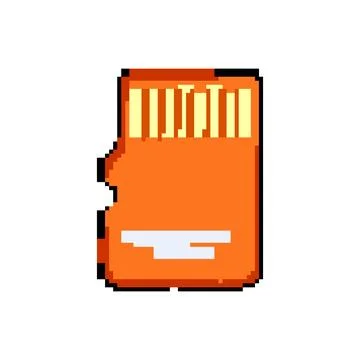 Transfer microsd card pixel art vector illustration Stock Illustration