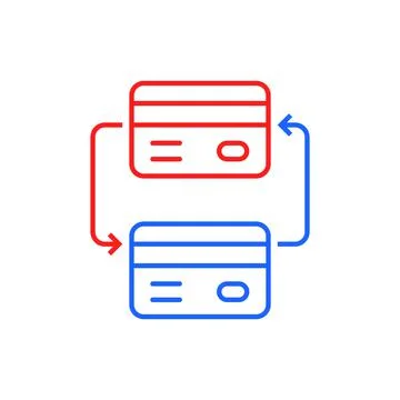 Transfer from one card to another Stock Illustration