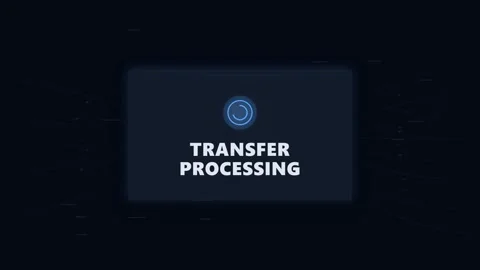Transfer processing animation on digital display screen Stock-Footage 347428938
